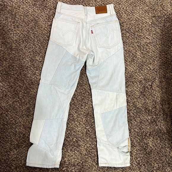 Levi 501 Cutout Cropped High Waisted Jeans - Picture 9 of 11